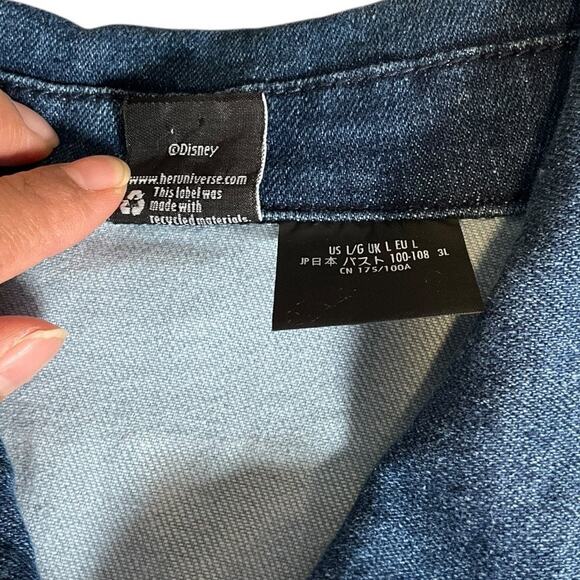 Disney Her Universe Mickey Mouse Denim Jacket Women’s Large Patchwork Vintage - Picture 13 of 15